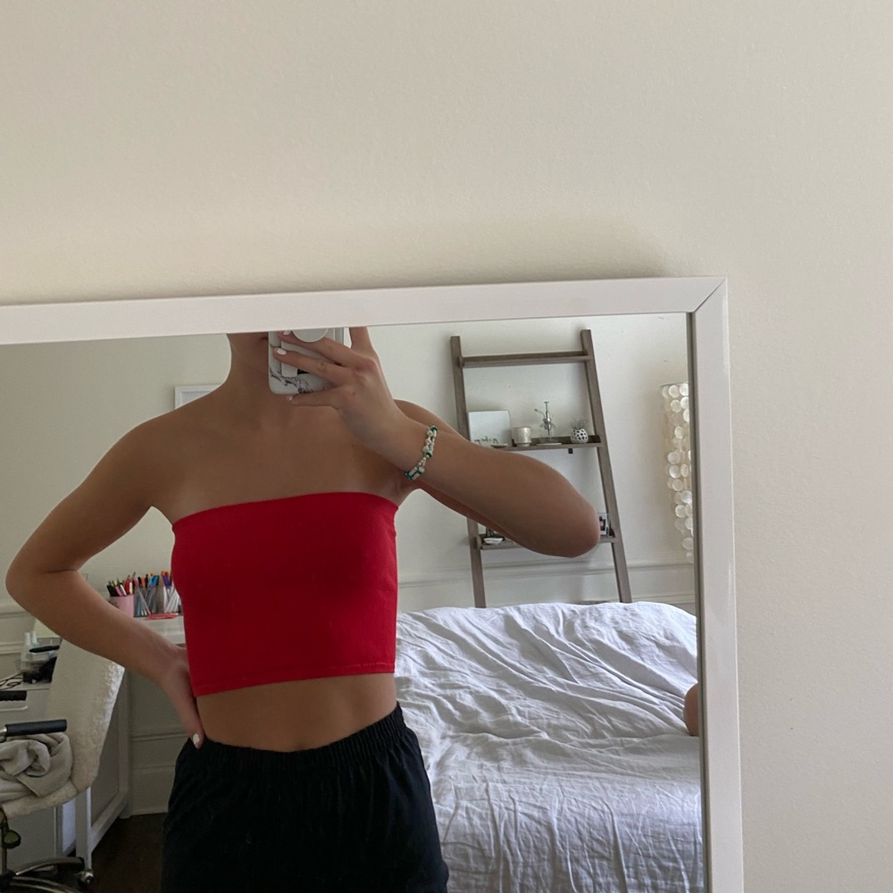 Red tube top